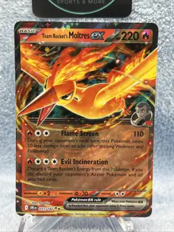 Pokemon TCG Team Rocket's Moltres ex 031/182 Sv10: Destined Rivals Holo NM - Image 2
