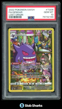 2022 POKEMON SWORD & SHIELD LOST ORIGIN #TG06/TG30 GENGAR FULL ART PSA 10 - Image 1