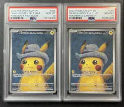 LOT OF 2 PIKACHU PSA 10 2023 POKEMON SVP EN #085 GREY FELT HAT VAN GOGH 4309 - Image 1