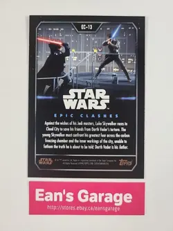 Topps 2023 Star Wars: Epic Clashes Luke Skywalker vs. Darth Vader card EC-13 MN - Image 2