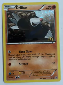 Drilbur 8/12 McDonald's Holo Promo Pokemon Card 2012 - Image 1