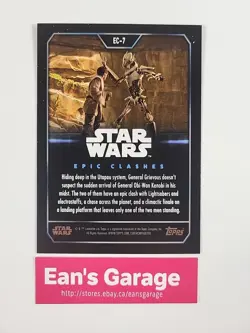 Topps 2023 Star Wars: Epic Clashes Obi-Wan vs. General Grievous card EC-7 MN - Image 2