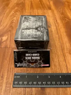 Vintage Yugioh Konami Dark Hex Card Case Deck Box 1996 New Black - Image 4
