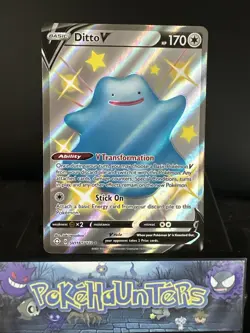 Pokemon Card Ditto V SV118/SV122 Shining Fates Full Art Rare Near Mint - Image 1