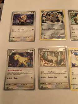 Lot Of 8 Meowth Persian and Perrserker Pokemon Cards - Image 2
