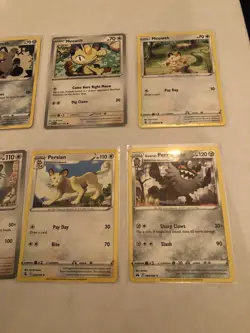Lot Of 8 Meowth Persian and Perrserker Pokemon Cards - Image 3