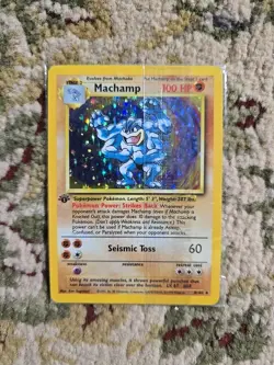 1999 Base Set 1st Edition Machamp Holo Card 8/102 WOTC Pokemon TCG Original - Image 1