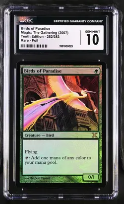 BIRDS OF PARADISE 10th Edition Foil Rare CGC 10 MTG [Nostalgium] - Image 1