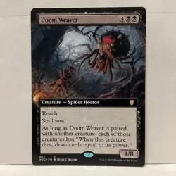 MTG Doom Weaver Magic: The Gathering Crimson Vow Ext Art Rare #072 - Image 1