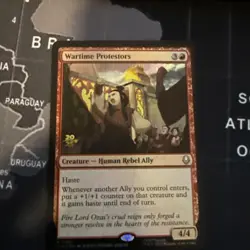 Prerelease FOIL WARTIME PROTESTORS mtg NM The Last Airbender Rare - Image 1