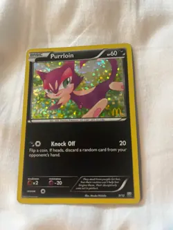 Purrloin 9/12 McDonalds 2012 Promo Confetti Holo Pokemon TCG Card - Image 1
