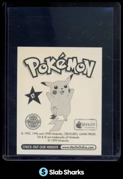 1999 MERLIN POKEMON STICKER #S7 NIDOQUEEN PRISM - Image 2
