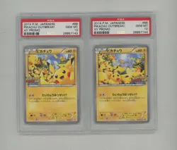 2014 Pokemon Japanese XY Promo #68 #69 Pikachu OutBreak! PSA 10 - Image 1