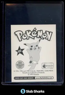 1999 MERLIN POKEMON STICKER #S22 SNORLAX PRISM - Image 2