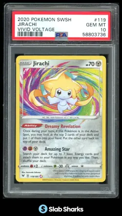 2020 POKEMON SWORD & SHIELD VIVID VOLTAGE #119/185 JIRACHI PSA 10 - Image 1