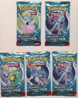 POKEMON TCG SCARLET & VIOLET JOURNEY TOGETHER FACTORY SEALED BOOSTER 5 PACK LOT - Image 1