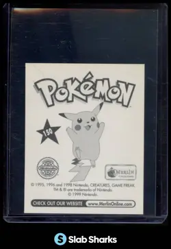 1999 MERLIN POKEMON STICKER #150 MEWTWO - Image 2