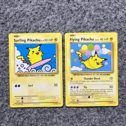 Pokemon Flying Pikachu & Surfing Pikachu Secret Rare Set XY Evolutions TCG - Image 1