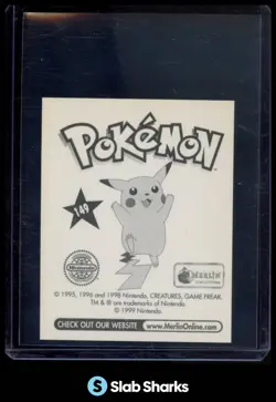 1999 MERLIN POKEMON STICKER #149 DRAGONITE - Image 2
