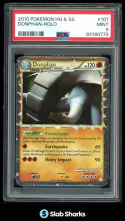 2010 POKEMON HEARTGOLD & SOULSILVER #107/123 DONPHAN HOLO PSA 9 - Image 1