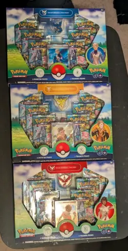 ✅ Pokemon TCG GO Team Valor Mystic Instinct Special Collection Box Set of 3 NEW - Image 1