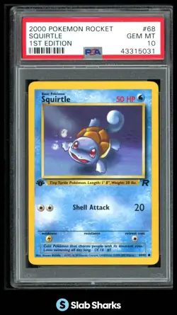 2000 POKEMON TEAM ROCKET 1ST EDITION #68/82 SQUIRTLE PSA 10 - Image 1