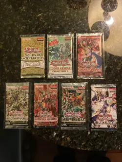 Yu-Gi-Oh Pack Lot! (7 Packs) 1st Edition and sealed W/ Mega Packs and More! - Image 1