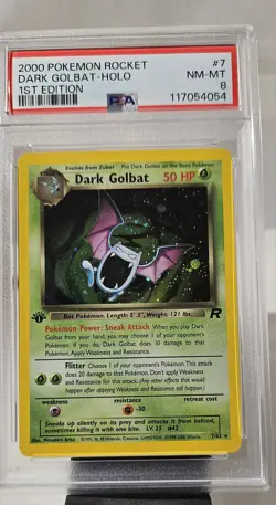 2000 Pokemon 1st Edition Team Rocket (DARK GOLBAT) HOLO GRADED PSA-8 CARD #7/82 - Image 3