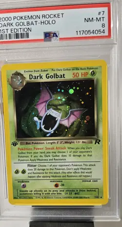 2000 Pokemon 1st Edition Team Rocket (DARK GOLBAT) HOLO GRADED PSA-8 CARD #7/82 - Image 4