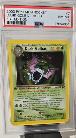 2000 Pokemon 1st Edition Team Rocket (DARK GOLBAT) HOLO GRADED PSA-8 CARD #7/82 - Image 5