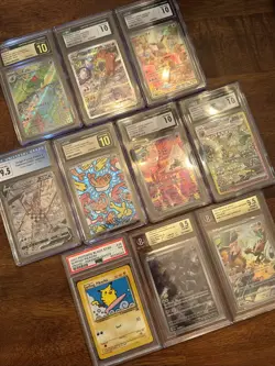 Graded Pokemon Lot 10 Cards Total - Image 1