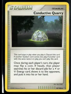 2008 Diamond & Pearl - Stormfront Conductive Quarry #82 Non Holo Pokemon Card - Image 1