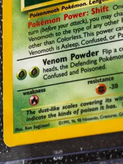 Venomoth Holo Rare 13/64 - Jungle Set - 1999 WOTC Pokemon Card (LP) - Image 3