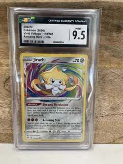 CGC 10 GEM MINT Jirachi 2020 Vivid Voltage 119/185 Amazing Rare Pokemon Card - Image 1