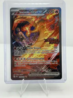 Team Rocket's Moltres Ex - 229/182 - Pokemon Destined Rivals Stamped Promo Card - Image 1