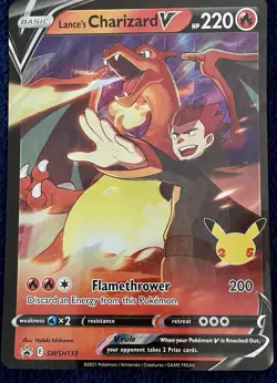 Lance's Charizard V SWSH133 Pokemon Celebrations 25th Anniversary JUMBO CARD - Image 1