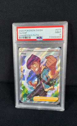Pokemon Hop Full Art Holo Rare Trainer Card SWSH 2020 Champions Path #073 PSA 9 - Image 1