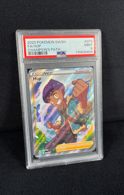 Pokemon Hop Full Art Holo Rare Trainer Card SWSH 2020 Champions Path #073 PSA 9 - Image 2