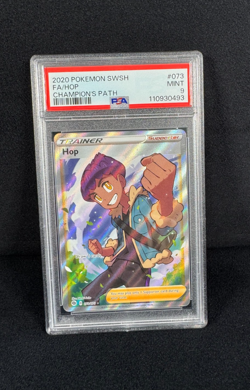 Pokemon Hop Full Art Holo Rare Trainer Card SWSH 2020 Champions Path #073 PSA 9 - Image 3
