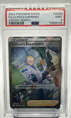 PSA 9 Colress's Experiment GG59/GG70 Galarian Gallary Crown Zenith Pokemon Card - Image 1