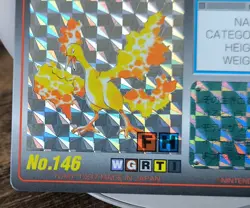 Tomy Pokemon Scratch Card 1997 Moltres Prism Holo Unscratched. - Image 5