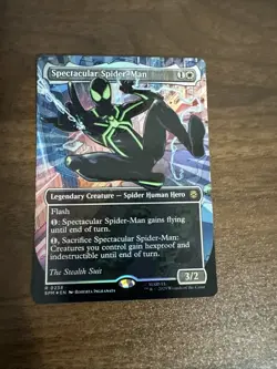 MTG Spider-Man (0238) Borderless Textured Foil The Stealth Suit & The Soul Stone - Image 3