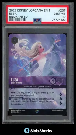 2023 DISNEY LORCANA EN 1 #207/204 ELSA SPIRT OF WINNER ENCHANTED PSA 10 - Image 1