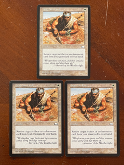 3 x MTG Magic the Gathering Weatherlight Argivian Find LP - Image 1