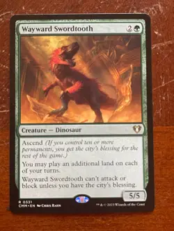 MTG Magic the Gathering Wayward Swordtooth Commander Masters NM - Image 1