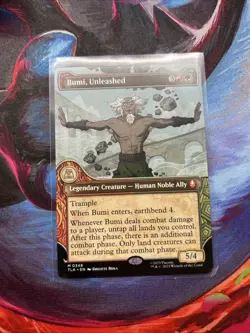 Bumi, Unleashed - Showcase TLA #348 Borderless Extended Art Mythic Avatar - Image 1