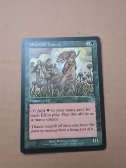 Priest of Titania Urza's Saga EX/LP 270/350 MTG Magic the Gathering Common Elf - Image 1