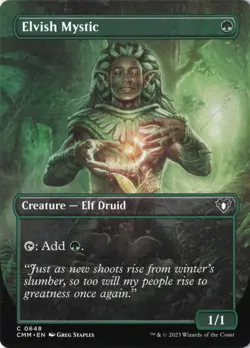 Elvish Mystic (Borderless) Commander Masters Regular NM #648 MTG CMM - Image 1