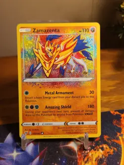 Pokemon Vivid Voltage Zamazenta 102/185 Amazing Rare Holo NM - Image 1