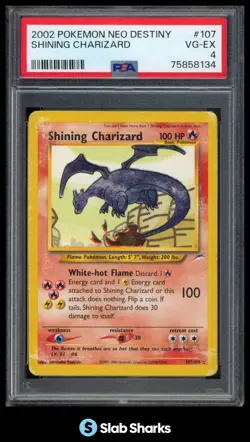 2002 POKEMON NEO DESTINY #107/105 SHINING CHARIZARD PSA 4 - Image 1